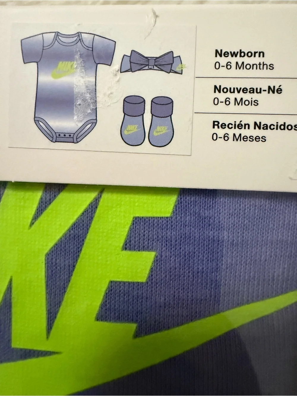 Nike Lavender & Neon Green Baby 3-Piece Set new 🪻🪻🪻 0-6 months